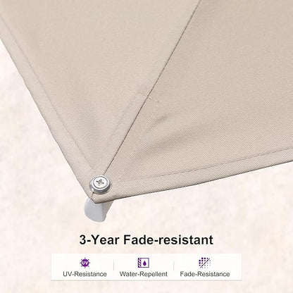 PURPLE LEAF 9' X 12' Right-left Tilt Patio Umbrella Swivel White Cantilever Umbrella with Tilt Aluminum Outdoor Umbrella with 360° Rotation for Deck Pool Garden, Beige