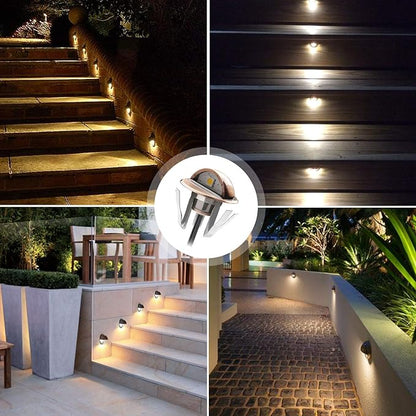 LED Step Lights Low Voltage IP65 Waterproof Recessed LED Deck Lighting, Half Moon F1.38 Yard Garden Patio Step Landscape Pathway Decoration Lamps(20pcs,Warm White)