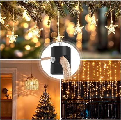 Upgrade 0.46’’ Big Hole Ceiling Hooks for Hanging Lights，Aluminum Ceiling Hook for Light Fixture, Black Adjustable Swag Hook, Pendant Lights Hook, Swag Hooks for Hanging Lamp Shades (6 Pack)