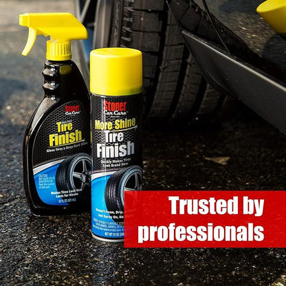 Stoner Car Care 91044-3PK Original More Shine Tire Finish – Tire Shine Spray for a Deep Matte Black Finish with Long-Lasting Rain-Resistant Protection, Non-Greasy No Sling – 12 oz (Pack of 3)
