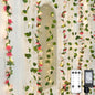 suddus 300 LED Artificial Flower Garland Pothos Vines Curtain Lights, Rose Vines Fairy Lights for Bedroom, Hanging String Lights for Wall, Room, Dorm, Wedding, Party, Indoor Decor 6.8ft x 6.5ft