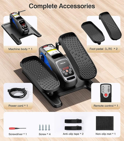 Under Desk Elliptical Machine,Ellipse Leg Exerciser Electric with Remoter,12 Manual Adjustable Speed and 3 Automatic Speed,Portable Seated Pedal Exerciser for Seniors,Adults,Home,Office