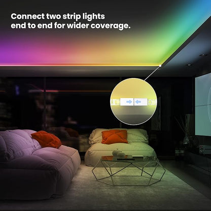 Feit Electric 10FT Smart Chasing LED Strip Light, RGB Color-Changing + Tunable White, Wi-Fi App & Remote Control, Alexa & Google Home, Linkable, Cuttable, Indoor/Outdoor, TAPE10/CHASE/AG