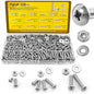 358PCS Machine Screws and Nuts Assortment Kit, #6-32#8-32#10-24 Phillips Pan Head Bolts Assorted, 304 Stainless Steel Nuts Bolts and Flat Washers Set