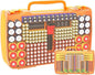Aptbyte Battery Organizer Storage Holder Box Case with Tester- 269 Batteries Double-Sided Variety Pack, Holds AA AAA 4A C D Cell 9V 3V Lithium LR44 CR2 CR123 CR1632 18650 Button- Yellow (Box Only)