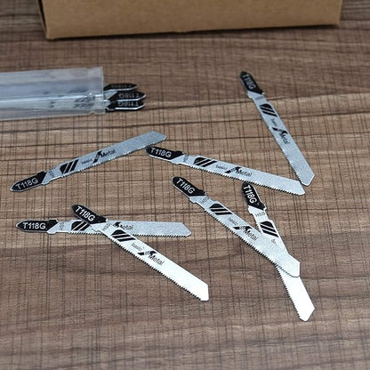 TAROSE 10-Piece T118G 3 Inch 32 TPI Assorted T-Shank Jig Saw Blades Set for Cutting Metal