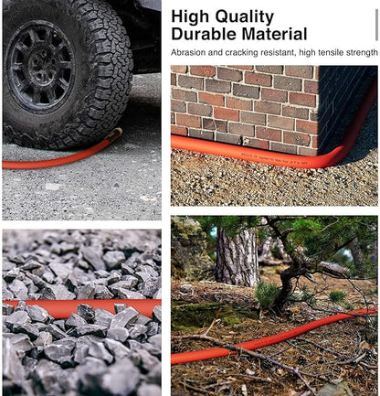 SPECILITE Hot/Cold Water Hose 5/8" x 25 ft,Heavy Duty Red Garden Hose -50℉ to 190℉,Flexible & Lightweight Rubber Hoses With 3/4" Brass Fittings for Yard,Outdoor,Farm