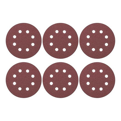 HARFINGTON 20 Pcs 5 Inch Sanding Discs, 80 Grit Hook and Loop Sandpaper, 8-Hole Aluminum Oxide Orbital Sander Sandpaper for Woodworking Automotive Metal Polishing, Red