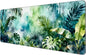 Dynippy Thin Extended Gaming Mouse Pad （31.5 * 11.8 * 0.08 inch） with Stitched Edges Large, Long XXL Keyboard and Mouse pad Desk Mat for Gaming Office & Home -Watercolor Jungle Rain