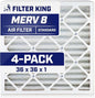 Filter King 36x36x1 Air Filter | 4-PACK | MERV 8 HVAC Pleated A/C Furnace Filters | MADE IN USA | Actual Size: 36 x 36 x .75"