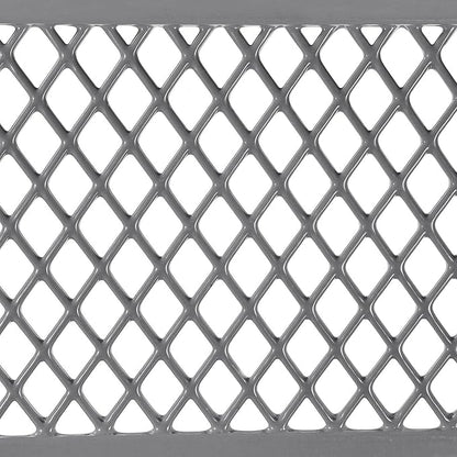 Global Industrial 6'L Heavy Duty Expanded Metal Mesh Bench with Backrest with Steel Frame, Portable Outdoor Bench, 1000 lbs Capacity, Gray, 72" L x 24" W x 33" H