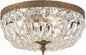 Crystorama 3 Light Spectra Crystal Olde Brass Flush Mount