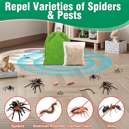 Spider Repellent for Indoor, 15 PCS Natural Spider Deterrent Pouches Peppermint Oil Spiders Roach Ant Away, Pest Control Spider Repellant Solution for House Garage Patio Attic, Family & Pet Safe