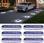Honalia Solar Powered Driveway Lights, 6 Pack IP68 Waterproof Solar Dock Deck Lights Outdoor, White Stick on Markers Lights for Step, Stair, Sidewalk, Garden, Pathway, Patio, Walkway, Pool