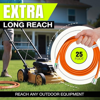 25ft Outdoor/Indoor Extension Cord 10/3 Gauge Ultra Heavy Duty 3 Prong SJTW, Waterproof, Flexible Cold-Resistant Long Power Cord,15A 125V 1875W, Orange by LifeSupplyUSA