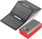 Portable Solar Power Bank with AC Outlet 65W 110V External Battery Pack, 23400mAh Portable Laptop Charger with Foldable Solar Panel 30W for Outdoor Smart Device Camping Hiking Trip Off Grid Backup
