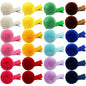 Cinaci Hair Clips, 24 Pack 1.2 Inch Candy Colorful Pom Pom Alligator Hair Clips with Small Cute Puffy Fuzzy Pompoms, Hair Accessories for Baby Girl Infant Toddler Kids