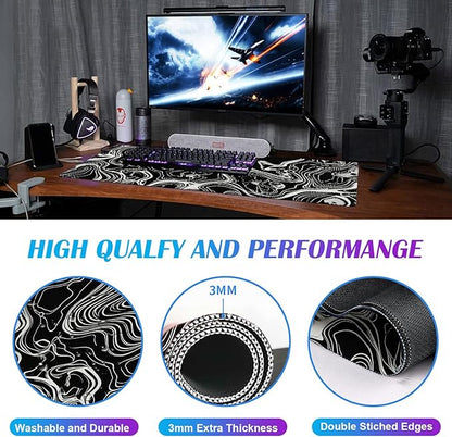Minimalist Abstract Line XL Mouse Pad, Suitable for Home Office and Study Keyboard Mouse Pad 35.4 x 15.7 x 0.12 Inches