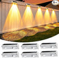 KEILAIMO Solar Fence Lights Outdoor, 6 Pack IP65 Waterproof Fence Lights Solar Powered with Ultra-Bright LED Lens, 9 Color Modes, 12+ Hours Steady Glow for Deck/Backyard/Patio/Pool/Wall - White