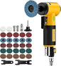 AMTOVL Air Die Grinder Kit, Right Angle Die Grinder with 1/4" 1/8" Collets and 2" Quick Change Roll Lock Sanding Discs Accessories Set, 20,000RPM Pneumatic Air Grinding Tools Attachments
