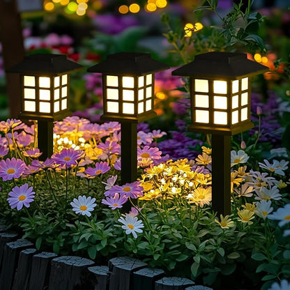GIGALUMI Solar Outdoor Lights，10 Pack LED Solar Lights Outdoor Waterproof, Solar Walkway Lights Maintain 10 Hours of Lighting for Your Garden, Landscape, Path, Yard, Patio, Driveway