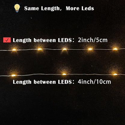 Fairy Lights Plug in,100FT 600 LEDs Waterproof Led String Lights,8 Modes Remote Twinkle Light for Bedroom Window Weddings Christmas Holiday Decoration,Silver Wire,2 Inch Led Space,Warm White