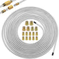 Eoppen 3/16inch x 25 ft Brake Line Tubing Kit Flexible Zinc Coated Alloy Brake Line Tubing Coil with 16 Inverted Flare Fittings