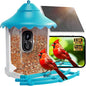 No-Monthly-Fees Solar Bird Feeder with 4MP Camera, Free AI Birds Species Identification, 2.5K Smart Bird House with Cam, Instant Arrival Alerts, Squirrel-Proof, Ideal