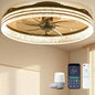Smart Ceiling Fans with Lights Remote - WiFi Alexa 20'' Flush Mount Low Profile Modern Ceiling Fans for Bedroom -Stepless Color Temperature and 6 Speeds - Crystal Stripe