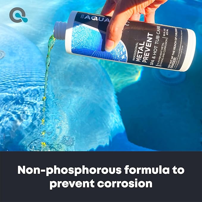 Spa Metal Control and Stain Protector to Protect Hot Tub Surfaces 16oz - Metal Gone Hot Tub Chemicals Made in The USA - AquaDoc