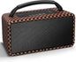 DINDIN Portable Bluetooth Speaker： 80W (Peak), 20H Playtime, Wireless Big Wood Boombox with Deep Bass, Subwoofer, TWS, Large, Loud Speaker for Party, Outdoor, Backyard, Beach, Home,Gift（Black+Brown）
