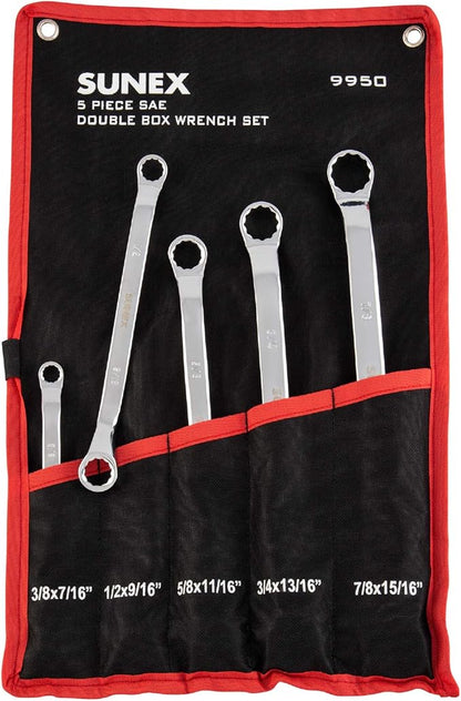 Sunex 9950 SAE Double Box Wrench Set, 5 Piece