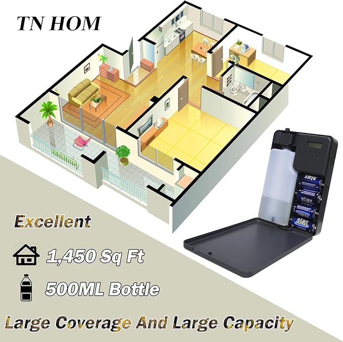 Smart Bluetooth Scent Air Machine for Home, Cold Air Technology Waterless Essential Oil Diffuser 500ML, Scent Cover Up to 1,450 Sq. Ft - Aromatherapy Fragrance for Large Room, Office, Hotel