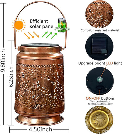 KY&BOSAM Solar Lanterns Outdoor Waterproof Pet Dog Memorial Garden Decor Hangings Metal Solar Lantern LED Lights 800Ah Battery Outside for Thoughtful Pet Loss Sympathy Remembrance Bereavement Gift