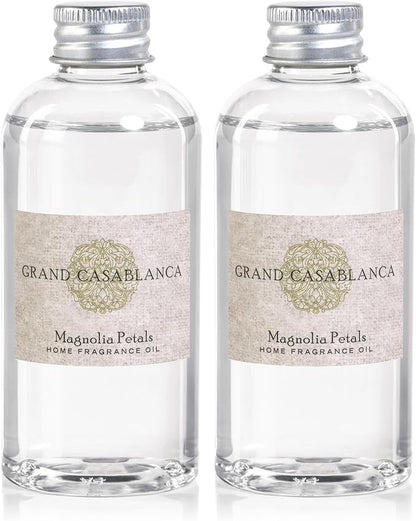 Zodax Grand Casablanca Porcelain Oil Diffuser Refills - 3.38 Oz/2 Count - Magnolia Petals