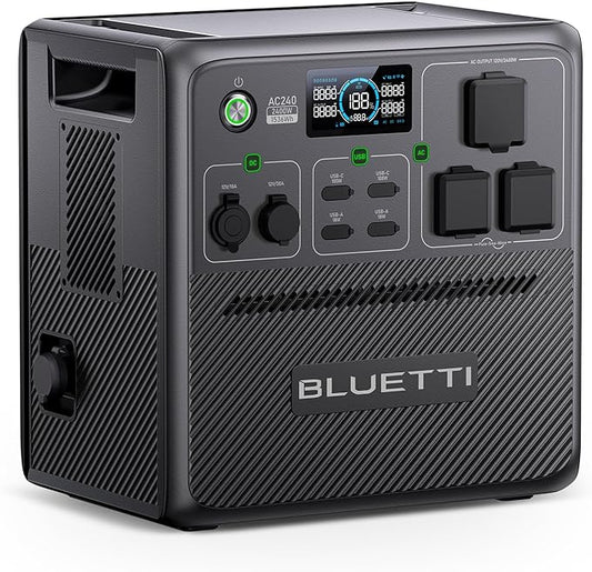BLUETTI Pioneer 150 (AC240) Portable Power Station, 1536Wh Expandable to 10136Wh, 2400W LFP Battery, IP65 Water Resistant Solar Generator, 0-80% in 45 Min, Emergency Power for Camping, Home, RV Life