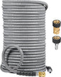 3/8" Pressure Washer Hose 150 FT 4500 PSI, Steel Braided Layer & NonMarking Rubber for Hot/Cold Water High Power Washer Replacement With 3/8 Inch Quick Connect & M22 Fitting, Industrial-grade
