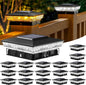 btfarm 4x4 Solar Post Cap Lights Outdoor, 2 Modes 16 LED Fence Deck Post Lights, 18 Pack Waterproof Black Solar Powered Lighting Outside Fit 4x4 3.5x3.5 Wooden/Vinyl for Porch Patio Garden