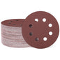 HARFINGTON 100 Pcs 5 Inch Sanding Discs, 120 Grit Hook and Loop Sandpaper, 8-Hole Aluminum Oxide Orbital Sander Sandpaper for Woodworking Automotive Metal Polishing, Red