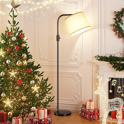 Ambimall 𝐅𝐮𝐥𝐥𝐲 𝐃𝐢𝐦𝐦𝐚𝐛𝐥𝐞 Floor Lamp - Floor Lamps with 9W 𝐋𝐄𝐃 Bulb, Standing Lamps for Living Room with Adjust Head, Modern Standing Tall Light Rotary Switch for Office
