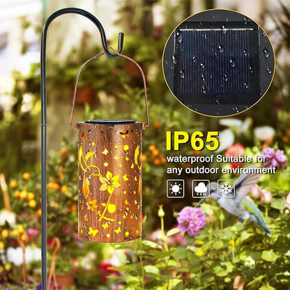 Christmas Gifts for Women, 4 Pack Solar Lanterns Outdoor Waterproof Hummingbirds Birthday Gifts for Women Mom Grandma Garden Decor Hanging LED Decorative Light for Patio Yard Lawn Gardening Gifts