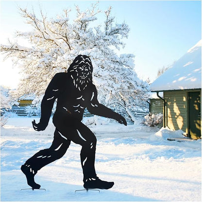 4ft Bigfoot Outdoor Decor Metal Big Foot Sasquatch Gifts for Men Women Dad Bigfoot Silhouette Statues for Garden, Outside, Yard Art, Patio, Yard Display, Forests, Lawn Decorations