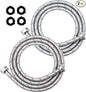 6Ft Stainless Steel Washing Machine Hose by Puxyblue for All Washers - 2 Pack Burst Proof Red and Blue Braided Hoses for Hot and Cold Water Supply - 10 Years Warranty