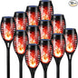 Toodour Solar Torch Flame Lights, 12 Pack Solar Lights Outdoor with Flickering Flame, Waterproof Patio Light Landscape Decoration Lighting for Garden, Lawn, Yard, Outdoor Decorations - Red