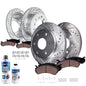 Detroit Axle - 10pc Brake Kit for 2003-2009 Toyota 4Runner, 2007-2009 FJ Cruiser Replacement Drilled & Slotted Brake Rotors Cera