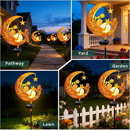 Solar Garden Decor Outdoor Statue, Moon Fairy Garden Figurines for Mom Women Grandma Solar Stake Lights for Patio, Yard, Lawn, Pathway (Warm White)