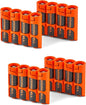 Storacell Slimline AA-4 Battery Storage Caddy and Dispenser (Pack of 4), Orange, Holds 4 AA Batteries (Not Included), Durable & Compact Design, The Original Battery Caddy, Made in The USA