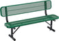 Heavy Duty Park Bench for Outside, Metal Park Bench with Back Portable Frame, Outdoor Steel Mesh Garden Bench with Backrest for Garden, Lawn, Patio, Porch, Park, Yard (Green, 6FT/73INCH)