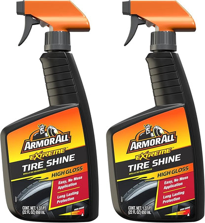 Armor All Car Tire Shine, One-Step Tire Shine Spray for Precise, Even Shine and Minimal Overspray - 2 Count