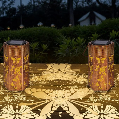 Eandisom Birthday Gifts for Women, 2 Pack Butterflies Solar Lanterns
